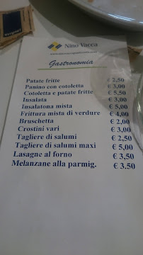 Menu du Nino Vacca - Panificio - Pasticceria à Oristano