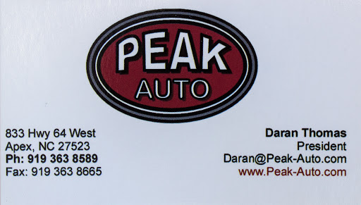 Auto Repair Shop «Peak Auto», reviews and photos, 833 US-64, Apex, NC 27523, USA