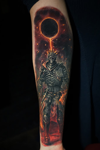 Explore mens upper back tattoo ideas, creative tattoo ideas in Champaign, available at Moonlight Studios Tattoo