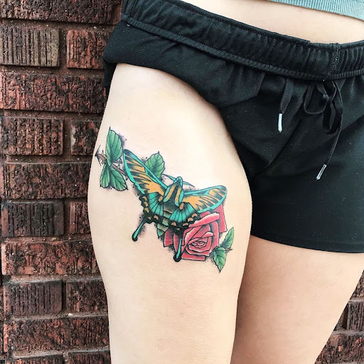 Explore patchwork ideas tattoos, creative tattoo ideas in Saint Paul, available at Black Coffin Tattoo