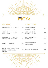Restaurant MOYA à Cagnes-sur-Mer (le menu)