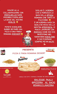 Menu / carte de Al Bacio à Aci Castello