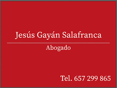 Jesús Gayán Salafranca Abogado C. Gómez Acebo D.Juan, 50830 Villanueva de Gállego, Zaragoza, España