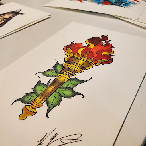 Explore lion and the lamb tattoo ideas, creative tattoo ideas in Riverside, available at Darkstar Tattoo CA