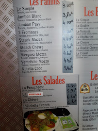 Carte du New French Burger à Tarbes
