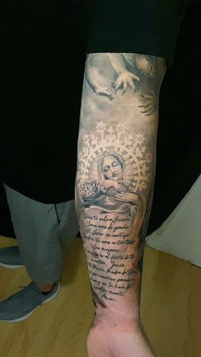 Explore till death do us part tattoo ideas, creative tattoo ideas in Chicago, available at Master Craft Tattoo Co.