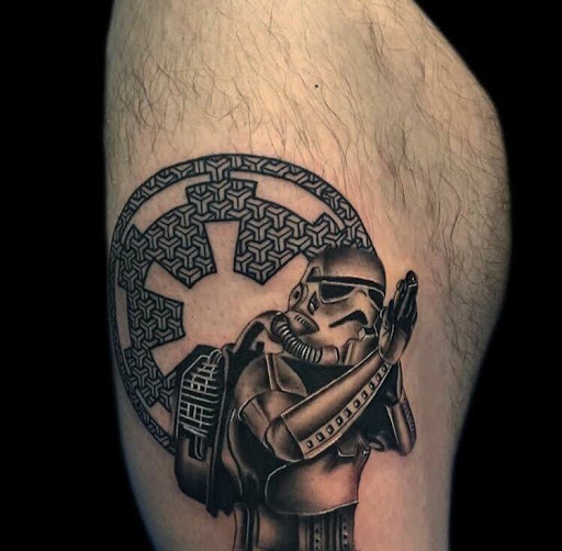 Explore greek tattoo sleeve ideas, creative tattoo ideas in Arlington, available at Urbans Tattoo & Piercing Studio South