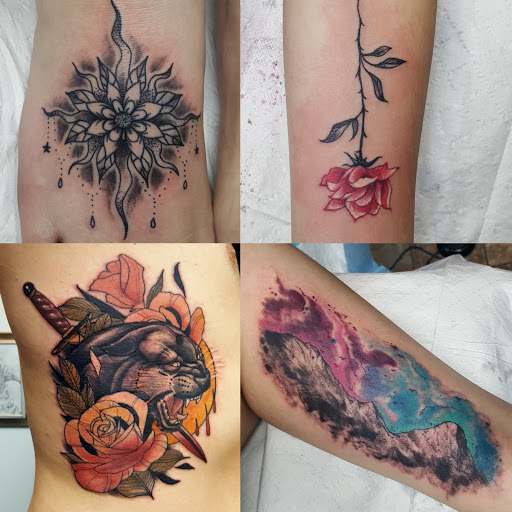 Explore thigh tattoo ideas, creative tattoo ideas in Billings, available at Sovereign Tattoo