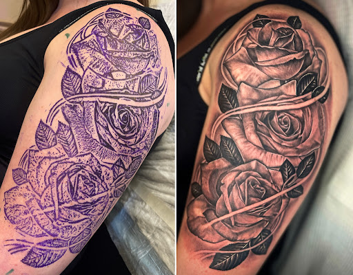 Explore mtb tattoo ideas, creative tattoo ideas in Lakeview, available at Backwoods Tattoo Studio