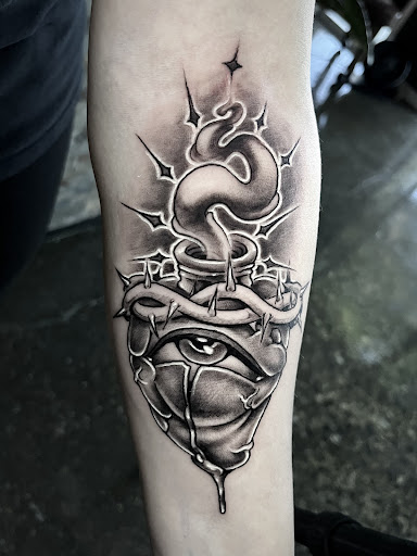 Explore tattoo half sleeve ideas, creative tattoo ideas in Sacramento, available at REALM