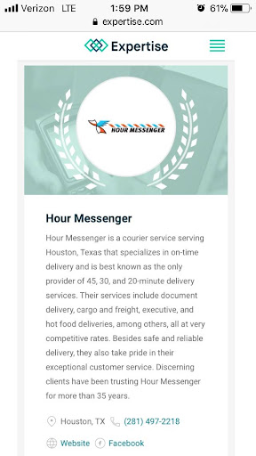Courier Service «Hour Messenger Service Inc», reviews and photos, 11767 Katy Fwy #630, Houston, TX 77079, USA