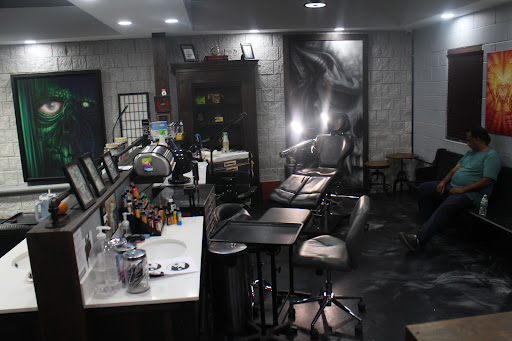 Explore dragon sleeve tattoo ideas, creative tattoo ideas in Medford, available at Michael Angelo Ink