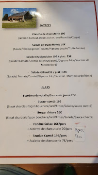 Menu du Le Chalet Gillard à Le Crouzet