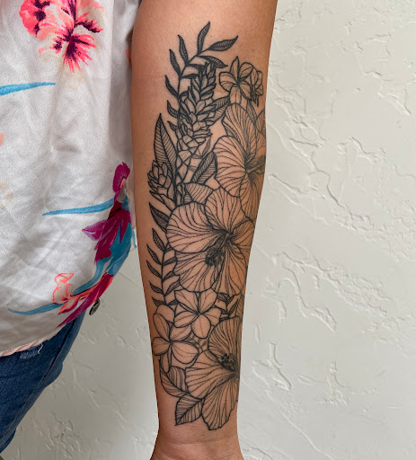 Explore neck word tattoo ideas, creative tattoo ideas in Scipio Center, available at Ace of Wands Private Tattoo & Tarot Studio . Appointment Only