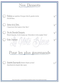 Restaurant Restaurant La Note Bleue à Toulon (le menu)