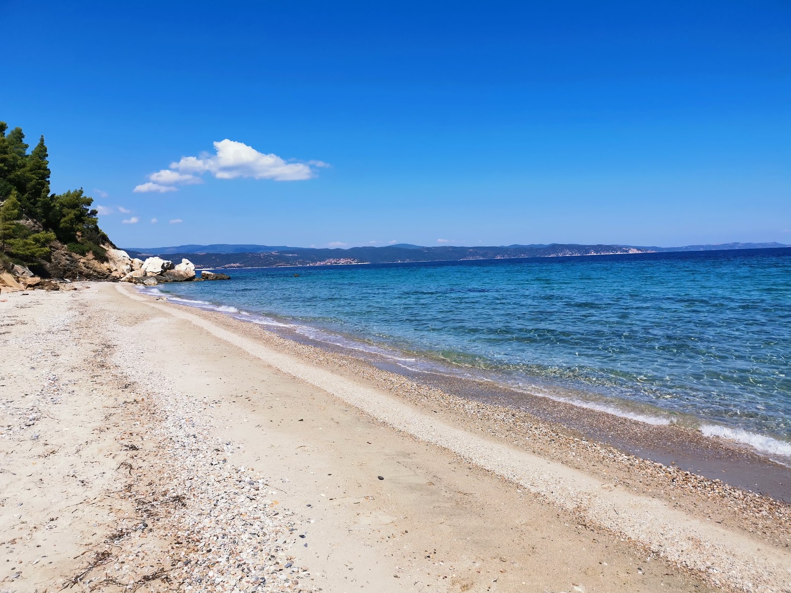 Photo de Salonikiou beach II avec rivage droit, long