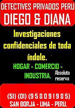 Detectives Privados | DETECTIVESPRIVADOS.COM.PE - Detectives Diego Diana Cerca a Lima - Detectives privados en Lima Perú e investigadores privados mujeres en Lima Perú, Detective privado infidelidad, Agencia de Detectives privados en Perú Lima costos