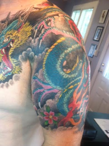 Explore legs tattoo ideas, creative tattoo ideas in Lake Charles, available at Brooklyn Gator Tattoo