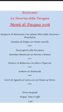 Taverna della Taragna à San Pellegrino Terme menu
