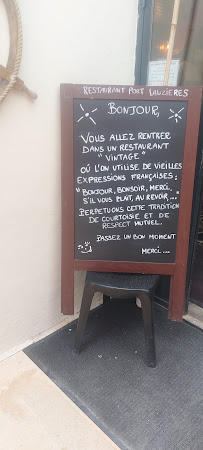 Restaurant français Restaurant Port Lauzières à Nieul-sur-Mer (le menu)