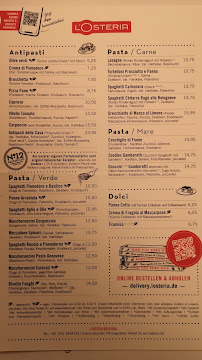 Menu du L'Osteria Bruchsal à Bruchsal