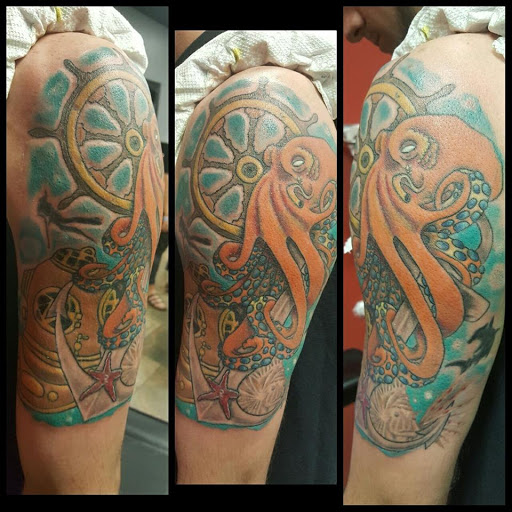 Explore tattoo ideas for shoulder and arm, creative tattoo ideas in Mobile, available at Underground Studio