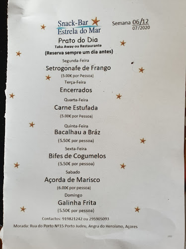 Snack-Bar Estrela do Mar - Restaurante
