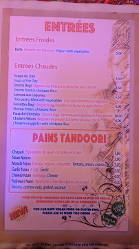 Restaurant indien INDIAN LOUNGE à Nice (la carte)