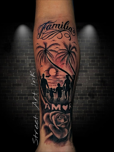 Explore tattoo sleeve filler ideas, creative tattoo ideas in Trenton, available at Street Art Ink