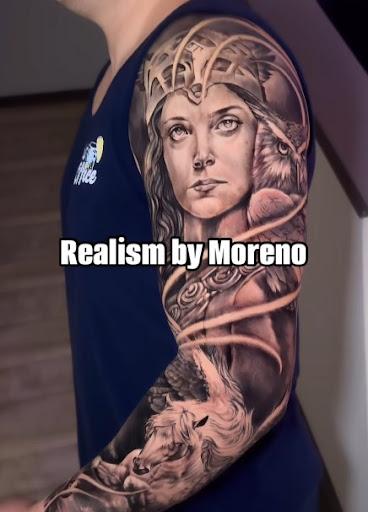 Explore patriotic tattoo sleeve ideas, creative tattoo ideas in Chapel Hill, available at Beauty Art Studios