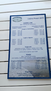 Menu du Pescatori del Magliano à Massa