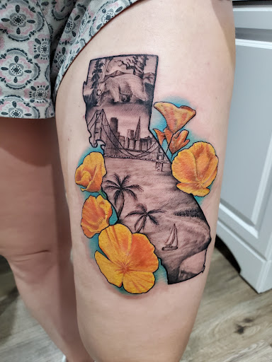 Explore hamsa hand tattoo ideas, creative tattoo ideas in Fresno, available at Happy Client Tattoo