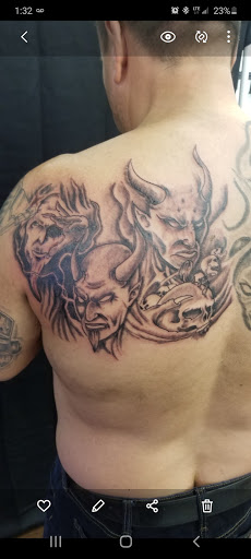 Explore mens neck tattoos ideas, creative tattoo ideas in Lewiston, available at Walkins tattoos studio