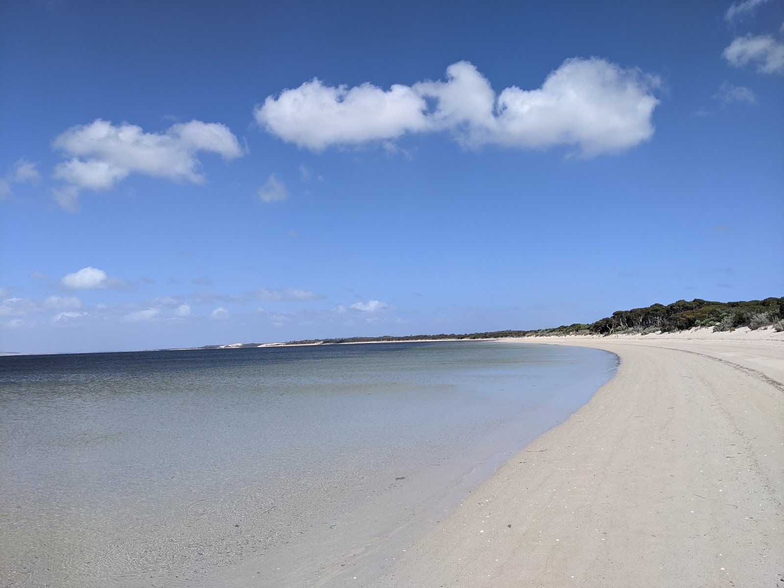 Foto de Morgans Landing Beach com areia brilhante superfície