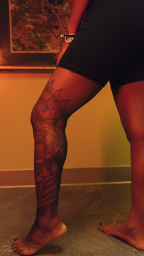 Explore chest arm tattoo ideas, creative tattoo ideas in Hudson, available at The Bohemian Social Club