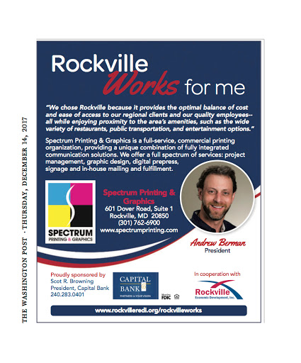 Commercial Printer «Spectrum Printing & Graphics», reviews and photos, 601 Dover Rd #1, Rockville, MD 20850, USA