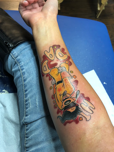 Explore care bear tattoo ideas, creative tattoo ideas in Homer, available at Mostly Harmless Tattoo Studio