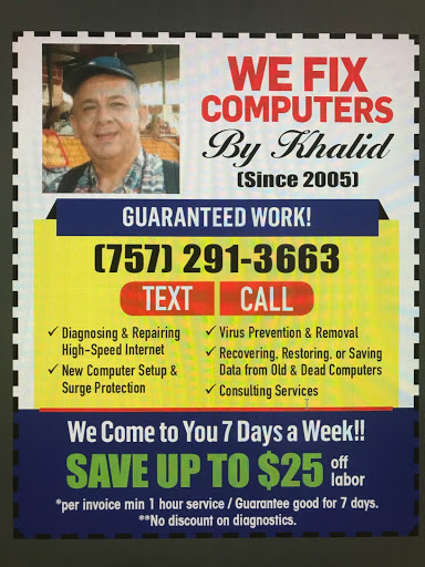 Computer Repair Service «We Fix Computers by khalid, llc. We Come To You!! Or You Come To Us By Appointment only», reviews and photos, 1807 Duntrune Glen, Williamsburg, VA 23188, USA
