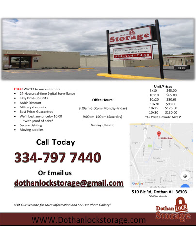 Self-Storage Facility «Dothan Lock Storage», reviews and photos, 510 Bic Rd, Dothan, AL 36303, USA