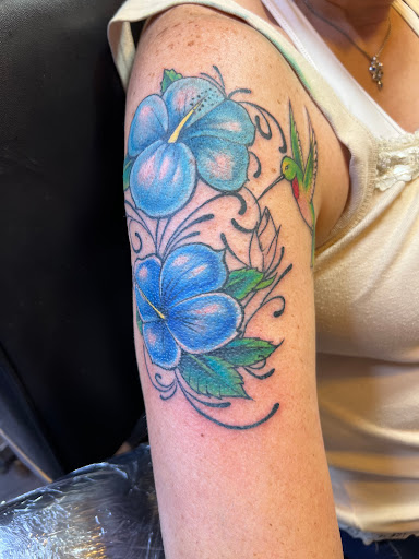 Explore monster hunter tattoo ideas, creative tattoo ideas in College Station, available at The Ineffable Tattoo Experience