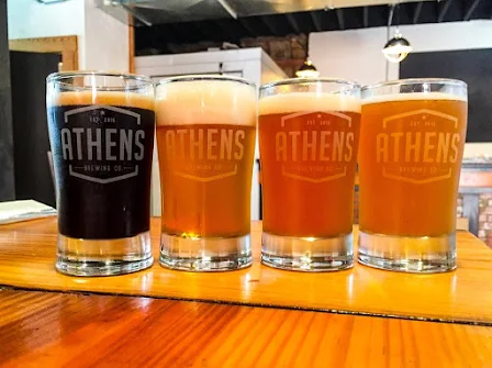 Craft beer at a brewery in Athens Texas
