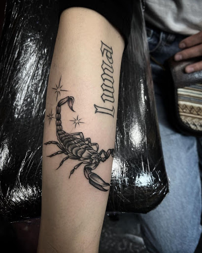 Explore ghost cat tattoo ideas, creative tattoo ideas in Vista, available at American Tattoo Vista