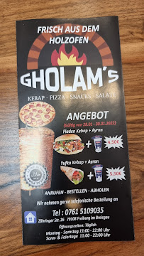 Gholams Holzofenpizza à Freiburg im Breisgau menu