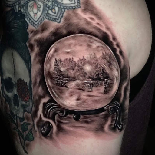 Explore statue tattoo ideas, creative tattoo ideas in North Berwick, available at Skull and Snake Tattoo Studio Art Gallery