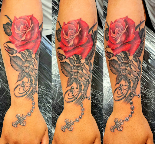 Explore floral tattoo ideas for females, creative tattoo ideas in Seattle, available at Dragon Tattoo