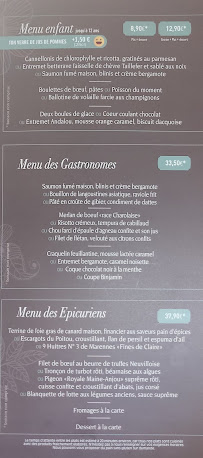 Restaurant Le Binjamin à Dissay menu