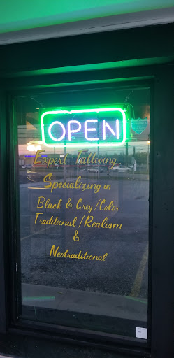 Explore bass fishing tattoo ideas, creative tattoo ideas in Talbott, available at Alpha Tattoo co.