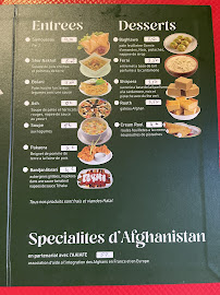 Menu / carte de Aftabi Kabul à Meudon