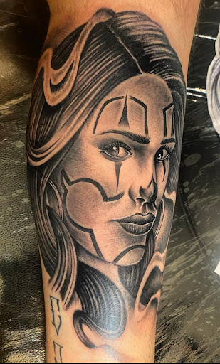 Explore mens tattoo half sleeve ideas, creative tattoo ideas in Tucson, available at Barrio Tattoos & Piercing