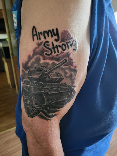 Explore oni mask tattoo ideas, creative tattoo ideas in Warren, available at Aces Tattoo & Body Piercing